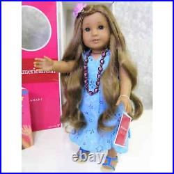 American Girl 18 KANANI DOLL In MEET OUTFIT Necklace Barrette Shoes Book AG BOX