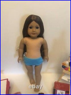 American Girl 18 SAIGE DOLL in Meet Outfit with Book plus MUCH MORE