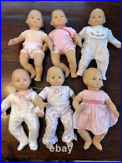 American Girl Bitty Baby Dolls Lot Of 6 Most Clothes! Blue Eyes Unisex AG LOOK