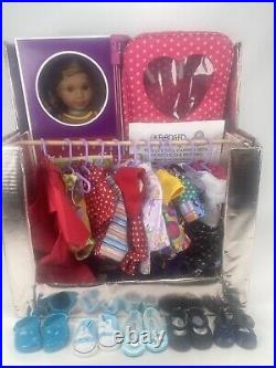 American Girl Doll Lea Clark GOTY 2016 Doll Carrier Rocking Bed with Clothes Lot