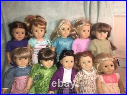 American Girl Doll Lot Of 10 Dolls USED