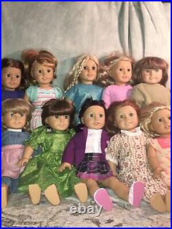 American Girl Doll Lot Of 10 Dolls USED