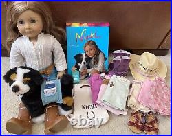 American Girl Doll Nicki 2007 Girl of the Year with Book & Accessory/Outfit Lot