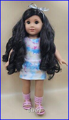 American Girl Just Like You Truly Me 108 Doll Brown Eyes Curly Brown Hair EUC