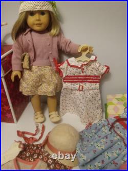 American Girl Kit Kittredge Lot, Scooter, Bed, 5 Dresses, Pjs, Coat, camera + More