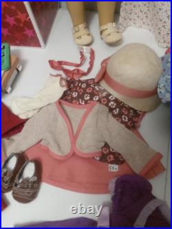 American Girl Kit Kittredge Lot, Scooter, Bed, 5 Dresses, Pjs, Coat, camera + More