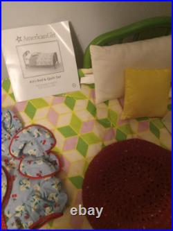 American Girl Kit Kittredge Lot, Scooter, Bed, 5 Dresses, Pjs, Coat, camera + More