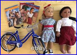 American Girl Pleasant Co Doll Lot Julie & Josefina with Outfits & Bicycle