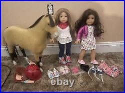 American Girl doll Lot Of 2 Truly Me Dressed Dolls With western horse