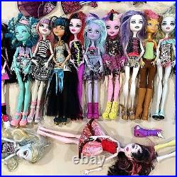 BIG Lot 18 Monster High Dolls Draculaura Lagoona Ghoulia Frankie Cleo Clawdeen