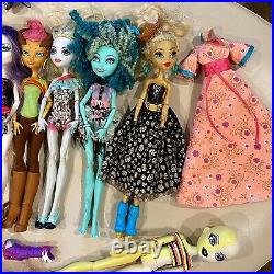 BIG Lot 18 Monster High Dolls Draculaura Lagoona Ghoulia Frankie Cleo Clawdeen