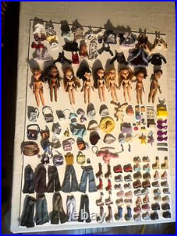 BRATZ DOLLS Loose 2001 2002 Lot of 9 Dolls & 180+ Accessories