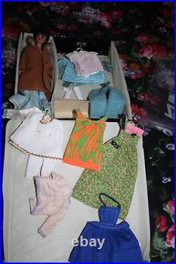 Barbie 1958 Early Bubblecut Midge Clothes Case accessories brunette tagged dres