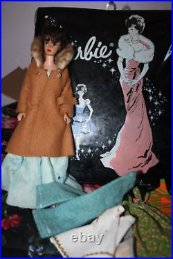 Barbie 1958 Early Bubblecut Midge Clothes Case accessories brunette tagged dres