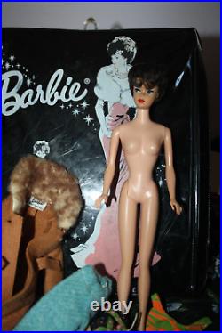 Barbie 1958 Early Bubblecut Midge Clothes Case accessories brunette tagged dres
