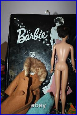 Barbie 1958 Early Bubblecut Midge Clothes Case accessories brunette tagged dres