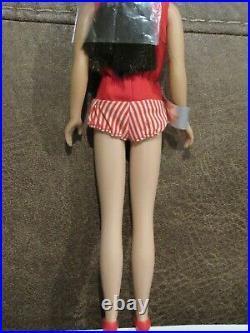 Barbie 1963 Straight Leg Brunette Skipper #950 Mint In Box Wrist Tag, Cello