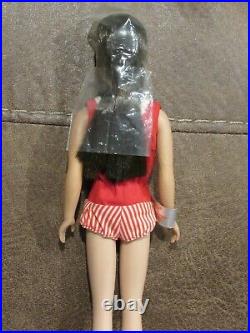 Barbie 1963 Straight Leg Brunette Skipper #950 Mint In Box Wrist Tag, Cello