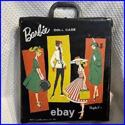 Barbie & Allan Lot Vtg 1961 Bubble Cut Titian Red Hair Wigs Case Clothes