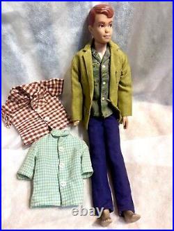 Barbie & Allan Lot Vtg 1961 Bubble Cut Titian Red Hair Wigs Case Clothes