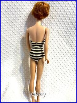 Barbie & Allan Lot Vtg 1961 Bubble Cut Titian Red Hair Wigs Case Clothes