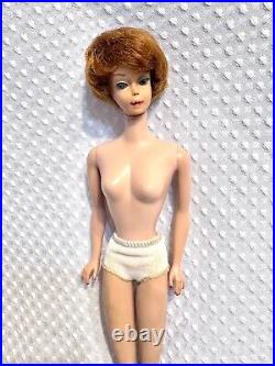 Barbie & Allan Lot Vtg 1961 Bubble Cut Titian Red Hair Wigs Case Clothes