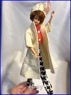 Barbie & Allan Lot Vtg 1961 Bubble Cut Titian Red Hair Wigs Case Clothes