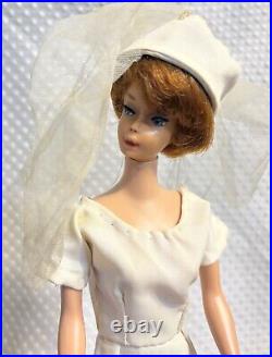 Barbie & Allan Lot Vtg 1961 Bubble Cut Titian Red Hair Wigs Case Clothes