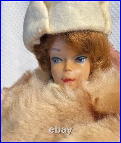 Barbie & Allan Lot Vtg 1961 Bubble Cut Titian Red Hair Wigs Case Clothes