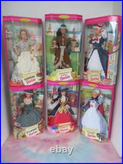 Barbie American Stories Collection Nurse-Pioneer-Patriot-Indian Lot of 6 NRFB