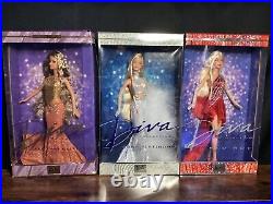 Barbie DIVA Collection ALL THAT GLITTERS, RED HOT, GONE PLATINUM LOT