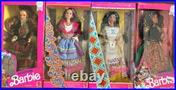 Barbie Dolls Of The World Collection Lot 4 Scottish, Italian, Native Am, Spanish