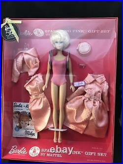 Barbie Sparkling Pink Reproduction Gift Set Blonde Bubble Cutnbrf Mint Box2008