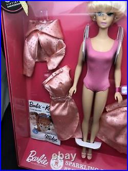 Barbie Sparkling Pink Reproduction Gift Set Blonde Bubble Cutnbrf Mint Box2008