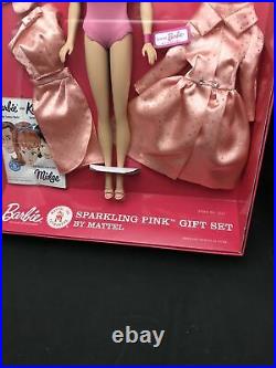 Barbie Sparkling Pink Reproduction Gift Set Blonde Bubble Cutnbrf Mint Box2008