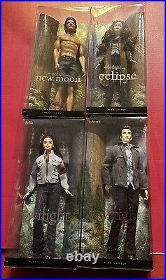 Barbie Twilight, Lot Of 4, Bella, Edward, Victoria, & Jacob Pink Label