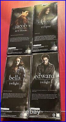 Barbie Twilight, Lot Of 4, Bella, Edward, Victoria, & Jacob Pink Label