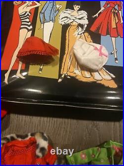 Barbie reproduction doll, cases, and clothing lot