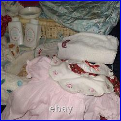 Bitty Baby Doll, Wicker Suitcase & Accessories Retired American Girl Pleasant Co