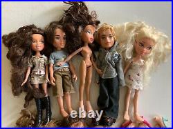 Bratz Dolls MGA 2001 Set Of 9 withClothing & Shoes As Pictured. Estate Find Lot