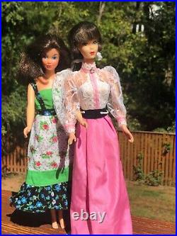 Busy Steffie & Talking Barbie dolls (TNT bodies) & 70's dresses Lovely & Deal