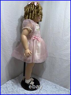 DANBURY MINT Shirley Temple 35 playpal Vinyl Doll PINK PARTY DRESS