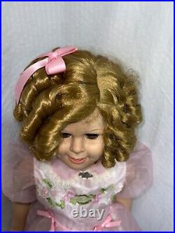 DANBURY MINT Shirley Temple 35 playpal Vinyl Doll PINK PARTY DRESS