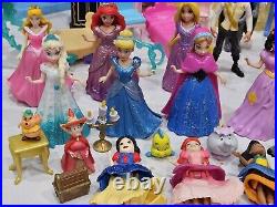 Disney Princess Magic Clip Dolls Dresses Carriage Castle Playset Lot Magiclip