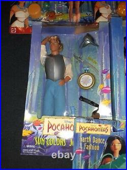 Disney Vintage 90s Mattel Pocahontas Braided Beauty John Smith Kocoum dolls lot