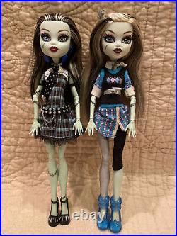 EXC Lot 2 1st Wave Elastics Monster High dolls Original 2008 Schools Out Frankie