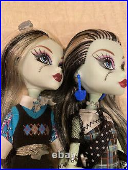 EXC Lot 2 1st Wave Elastics Monster High dolls Original 2008 Schools Out Frankie