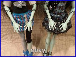 EXC Lot 2 1st Wave Elastics Monster High dolls Original 2008 Schools Out Frankie