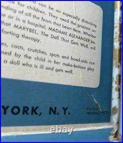 Earliest MARYBEL 1958 The Doll That Gets Well OrigBox PatPend Mme Alexander