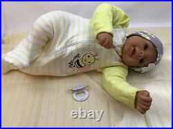 Evelyn Leman Vinyl Baby Doll 20 Blue Eyes Hair Cloth Body Dressed signed